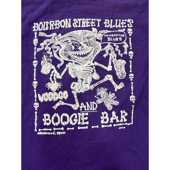 Vintage‎ Bourbon Street Blues T-Shirt New Orleans Jazz Boogie Bar Promo Reno 98 - Picture 2 of 5